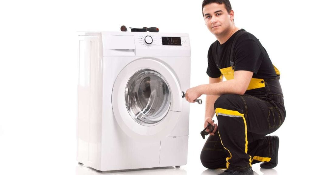Technician Repairing Samsung Washing Machine